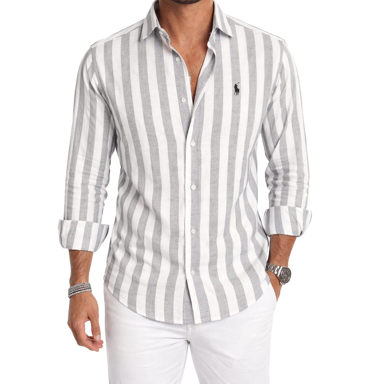 Everyday Classic Striped Button Shirt